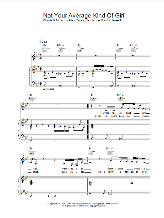Learn to play Alex Parks Not Your Average Kind Of Girl sheet music for Lead Sheet / Fake Book in minutes. Price: 5.9900$ Alex Parks Not Your Average Kind Of Girl sheet music notes and chords arranged for Lead Sheet / Fake Book