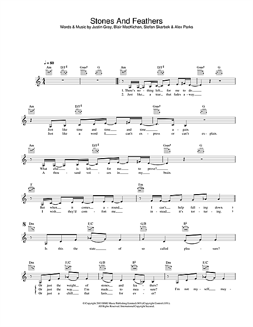 Learn to play Alex Parks Stones And Feathers sheet music for Lead Sheet / Fake Book in minutes. Alex Parks Stones And Feathers sheet music notes and chords. Download Printable PDF.