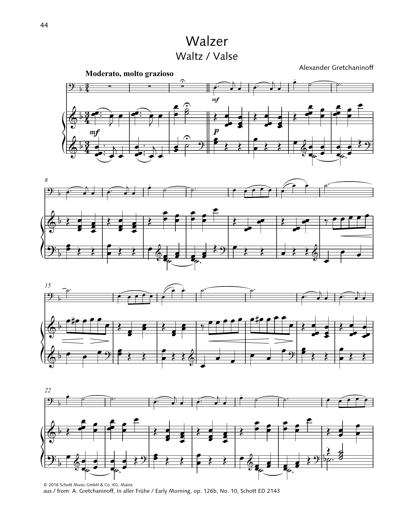 Alexander Gretchaninoff Waltz sheet music notes and chords. Download Printable PDF.