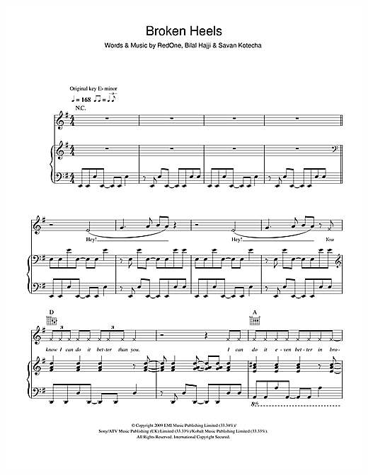 Alexandra Burke Broken Heels sheet music notes and chords. Download Printable PDF.