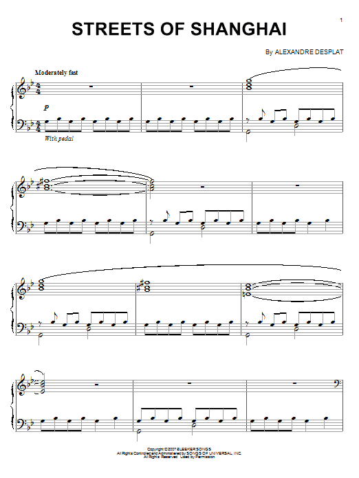 Learn to play Alexandre Desplat Streets Of Shanghai sheet music for Piano Solo in minutes. Alexandre Desplat Streets Of Shanghai sheet music notes and chords. Download Printable PDF.