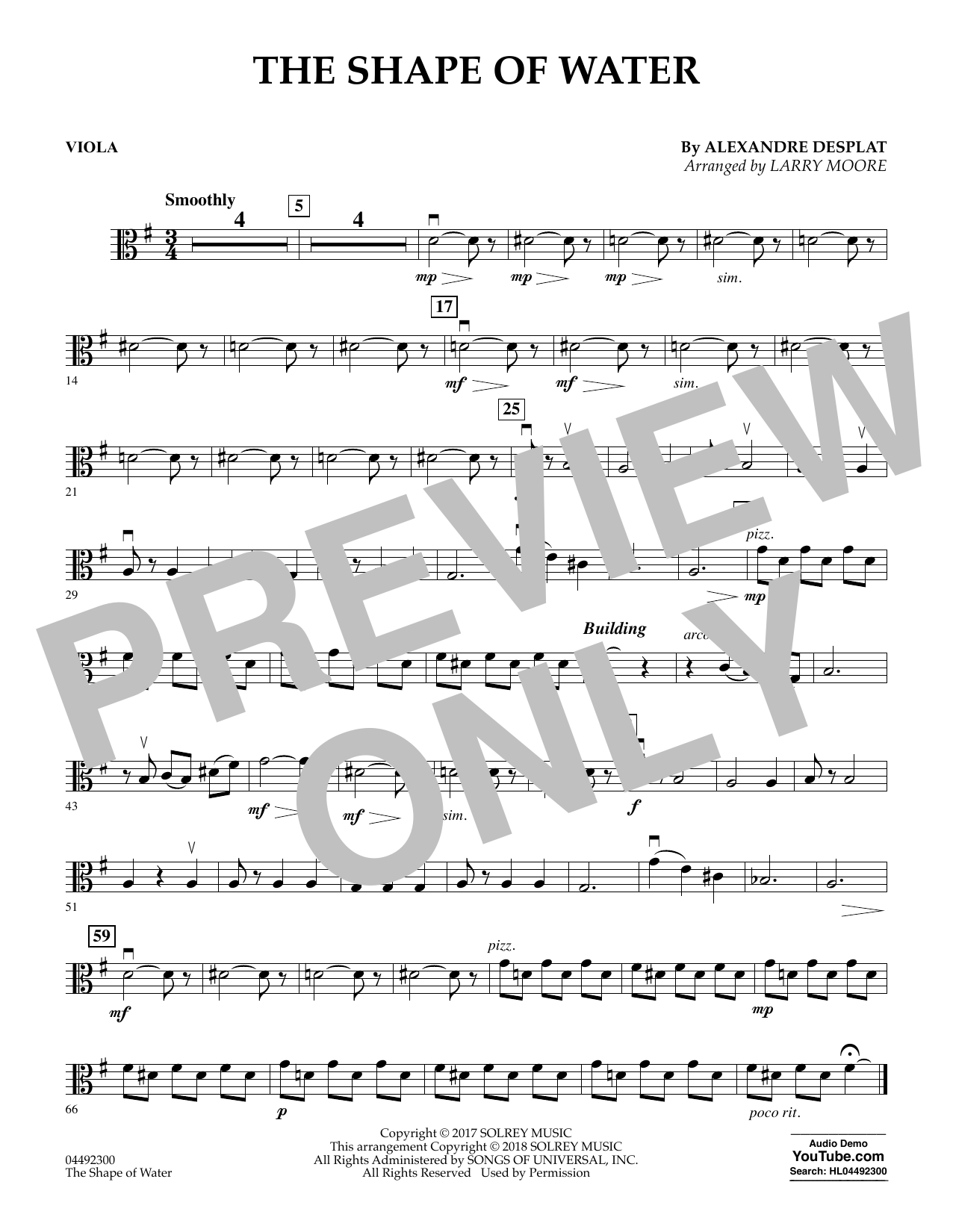 Preview Alexandre Desplat The Shape of Water (arr. Larry Moore) - Viola Classical sheet music, notes and chords for Orchestra, SKU: 404102 sheet music, piano notes, chords, guitar tabs, score, transpose, transcribe, how to play, guide, download, learn, tutorial, progression, song, artist, awards, billboard, mtv, vh1, tour, single, album, release