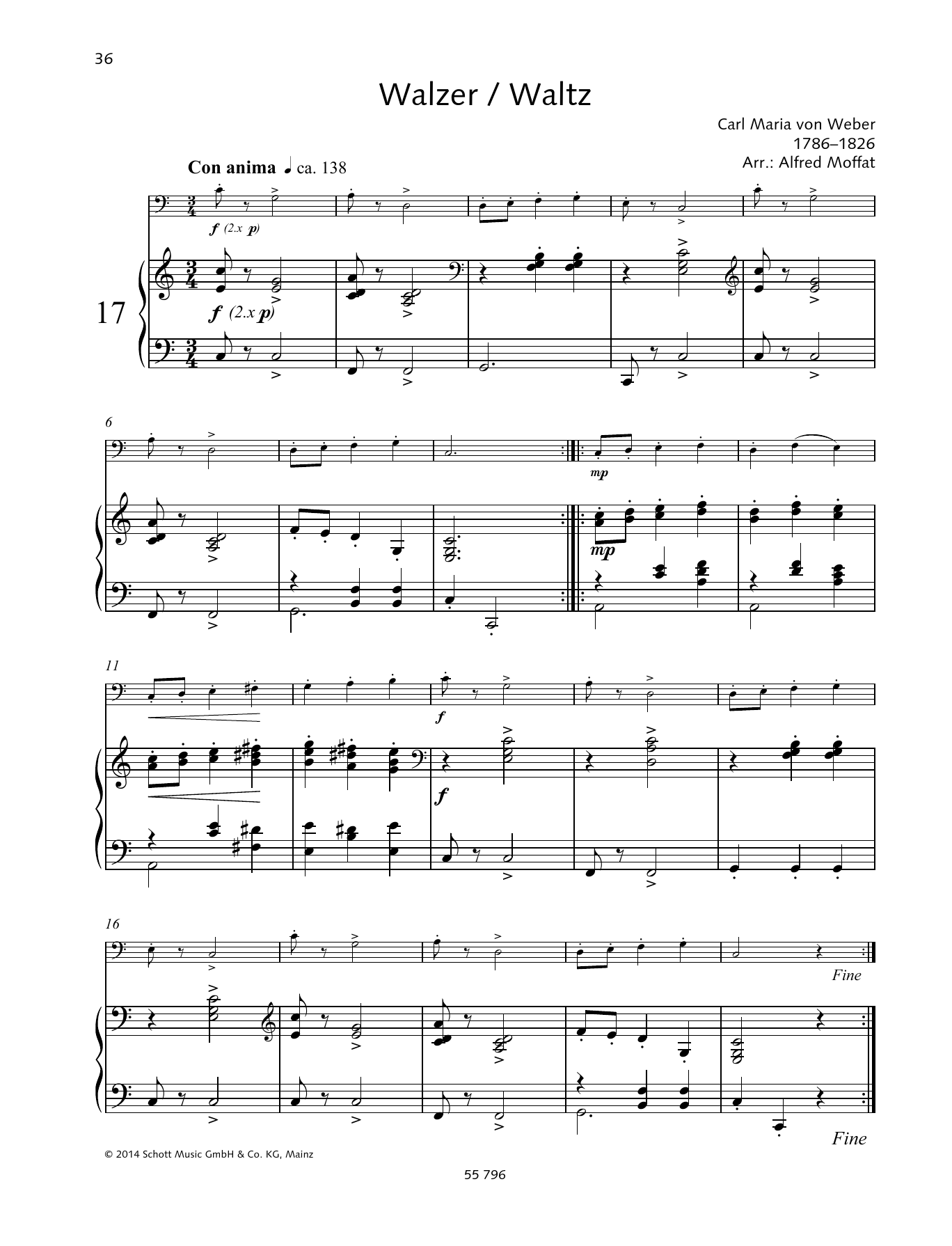 Alfred Moffat Waltz sheet music notes and chords. Download Printable PDF.