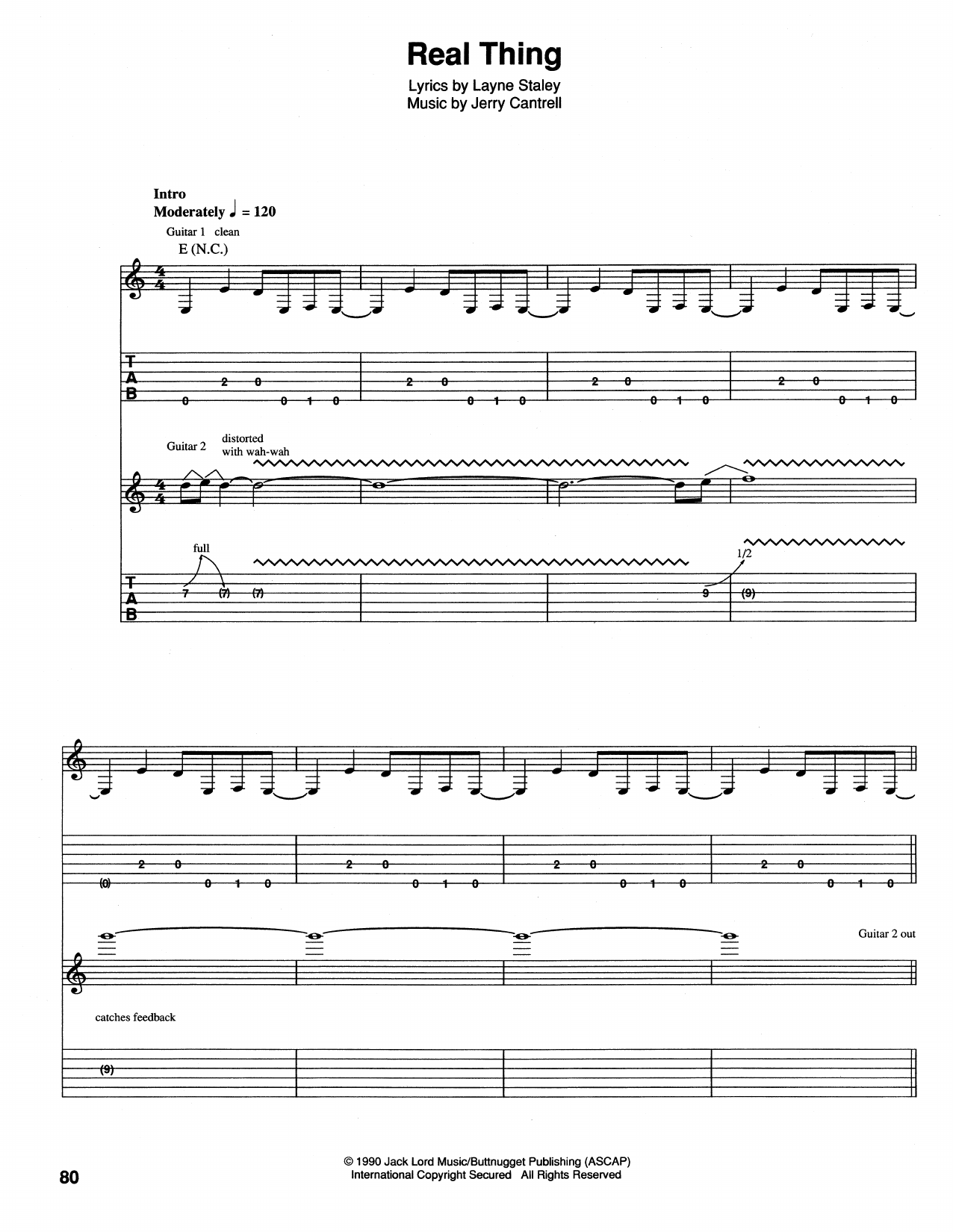 Alice In Chains Real Thing sheet music notes and chords. Download Printable PDF.