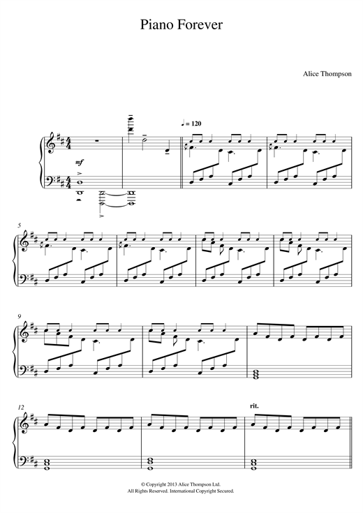 Alice Thompson Piano Forever sheet music notes and chords. Download Printable PDF.