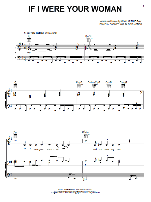 Gladys Knight The Pips If I Were Your Woman Sheet Music Pdf Notes Chords Pop Score Piano Vocal Guitar Right Hand Melody Download Printable Sku 22260