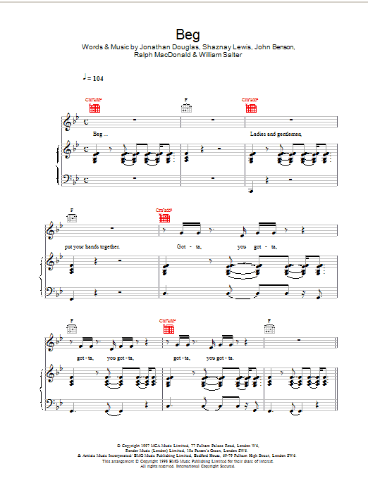 All Saints Beg sheet music notes and chords. Download Printable PDF.