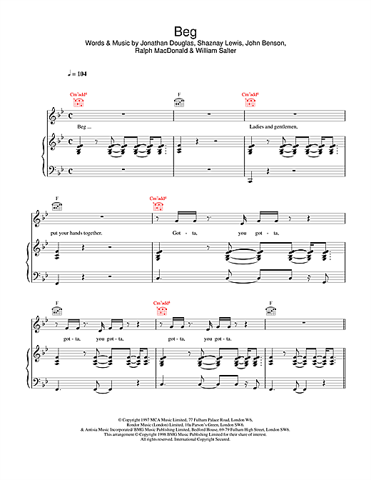 All Saints Beg sheet music notes and chords. Download Printable PDF.