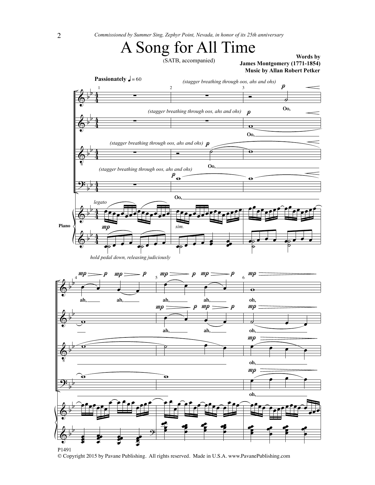 Learn to play Allan Robert Petker A Song for All Time sheet music for SATB Choir in minutes. Price: 3.9900$ Allan Robert Petker A Song for All Time sheet music notes and chords arranged for SATB Choir