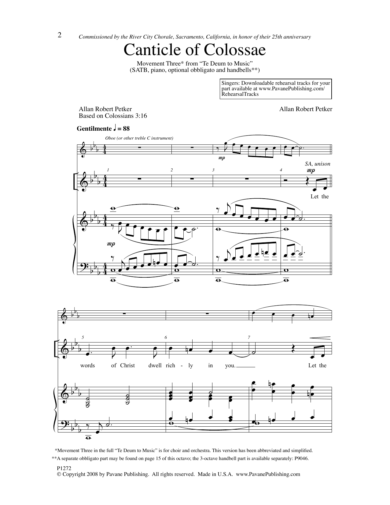 Learn to play Allan Robert Petker Canticle Of Colossae sheet music for SATB Choir in minutes. Price: 3.9900$ Allan Robert Petker Canticle Of Colossae sheet music notes and chords arranged for SATB Choir