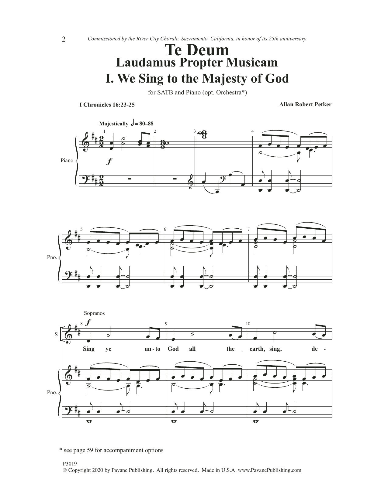 Learn to play Allan Robert Petker Te Deum Laudamus Propter Musicam sheet music for SATB Choir in minutes. Price: 9.9900$ Allan Robert Petker Te Deum Laudamus Propter Musicam sheet music notes and chords arranged for SATB Choir
