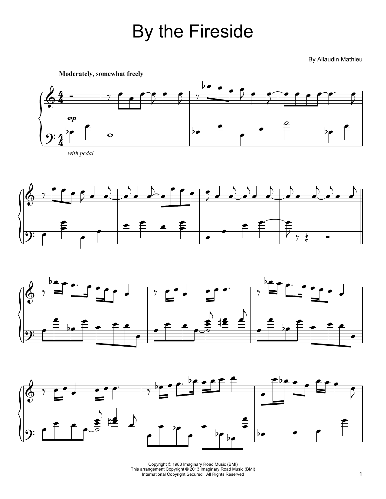 Allaudin Mathieu By The Fireside sheet music notes and chords. Download Printable PDF.