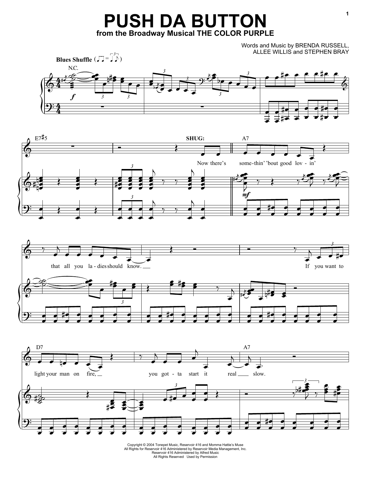 Allee Willis Push Da Button sheet music notes and chords. Download Printable PDF.