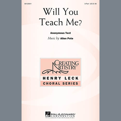Allen Pote Download Printable PDF Score Easily Download Allen Pote Printable PDF piano music notes, guitar tabs for 3-Part Treble Choir. Transpose or transcribe this score in no time - Learn how to play song progression.