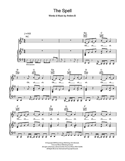 Alphabeat The Spell sheet music notes and chords. Download Printable PDF.