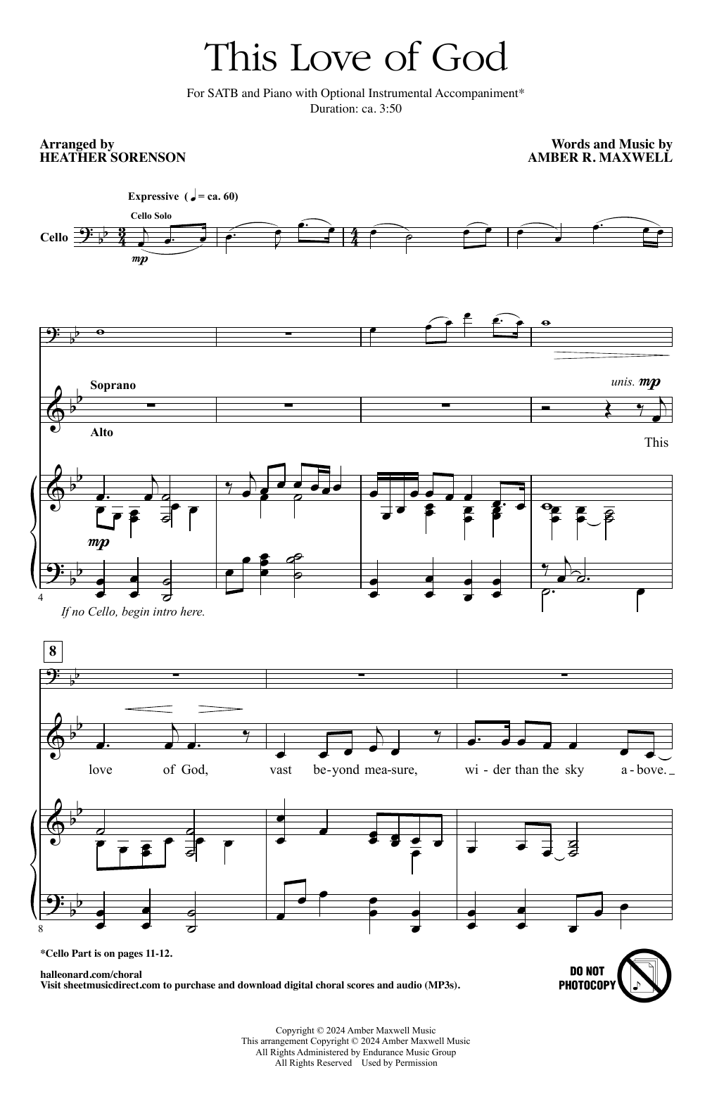 Amber R. Maxwell This Love Of God (arr. Heather Sorenson) sheet music notes and chords. Download Printable PDF.