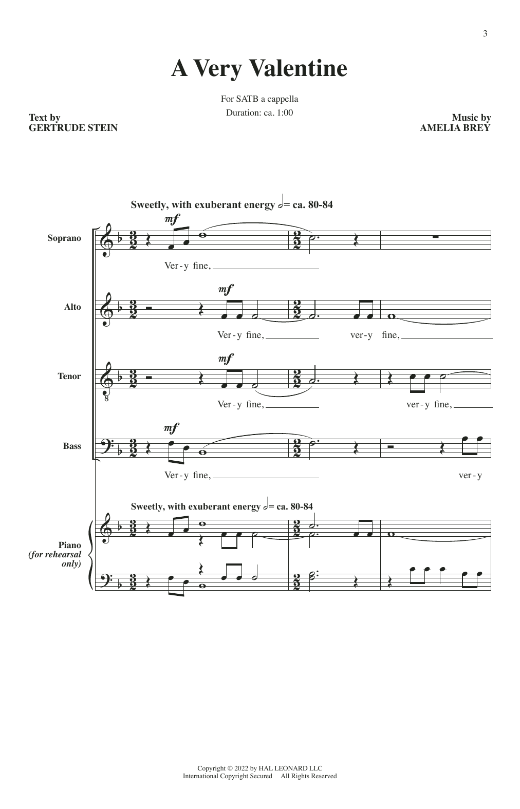 Amelia Brey A Very Valentine sheet music notes and chords. Download Printable PDF.