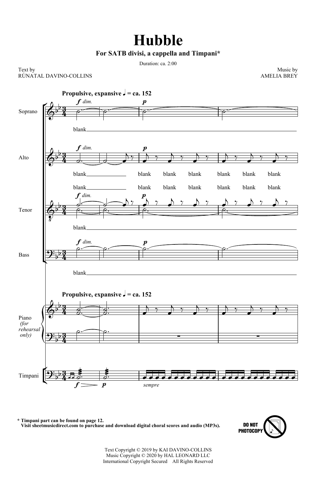 Amelia Brey Hubble sheet music notes and chords. Download Printable PDF.