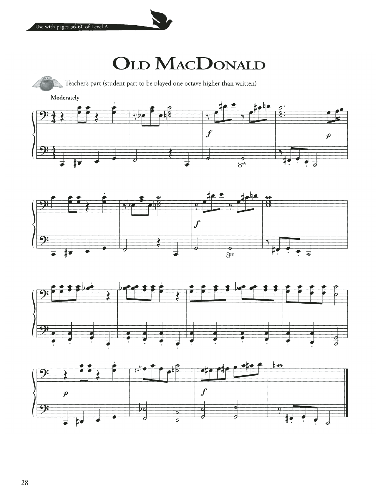 American Folk Song Old MacDonald sheet music notes and chords. Download Printable PDF.