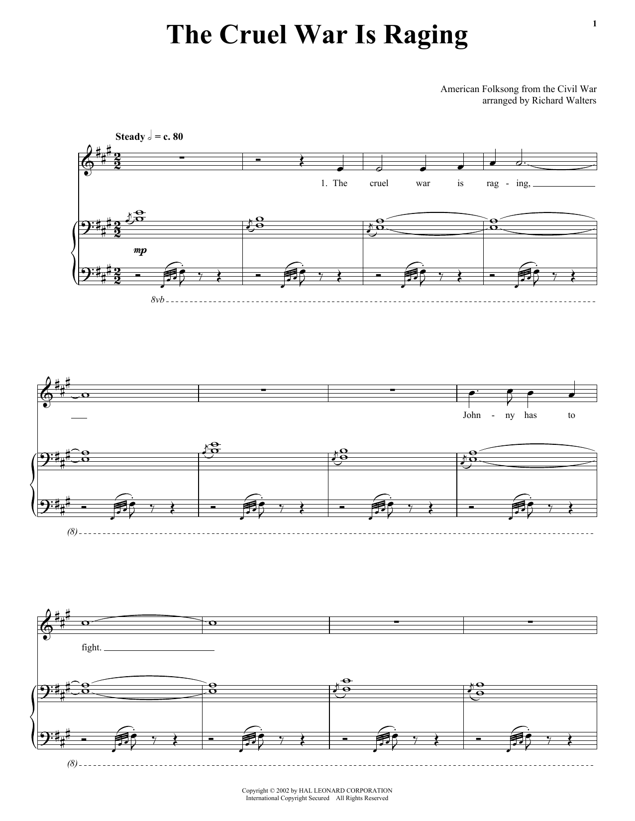 American Folk Song The Cruel War Is Raging sheet music notes and chords. Download Printable PDF.