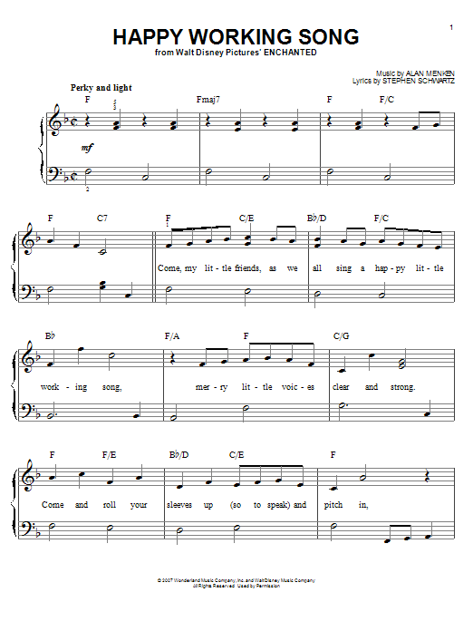 Amy Adams Happy Working Song sheet music notes and chords. Download Printable PDF.