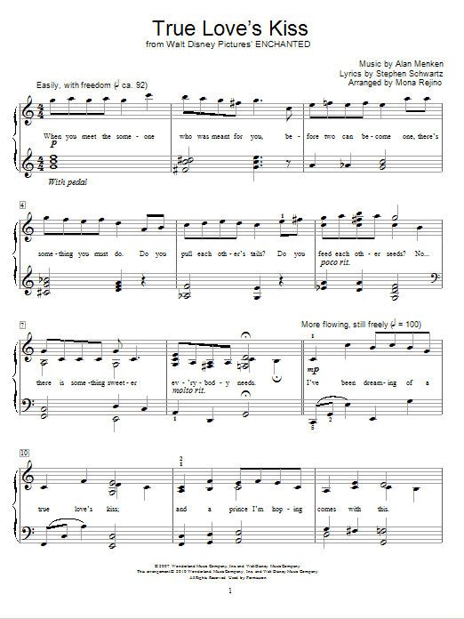 Learn to play Amy Adams True Love's Kiss sheet music for Educational Piano in minutes. Price: 6.9900$ Amy Adams True Love's Kiss sheet music notes and chords arranged for Educational Piano