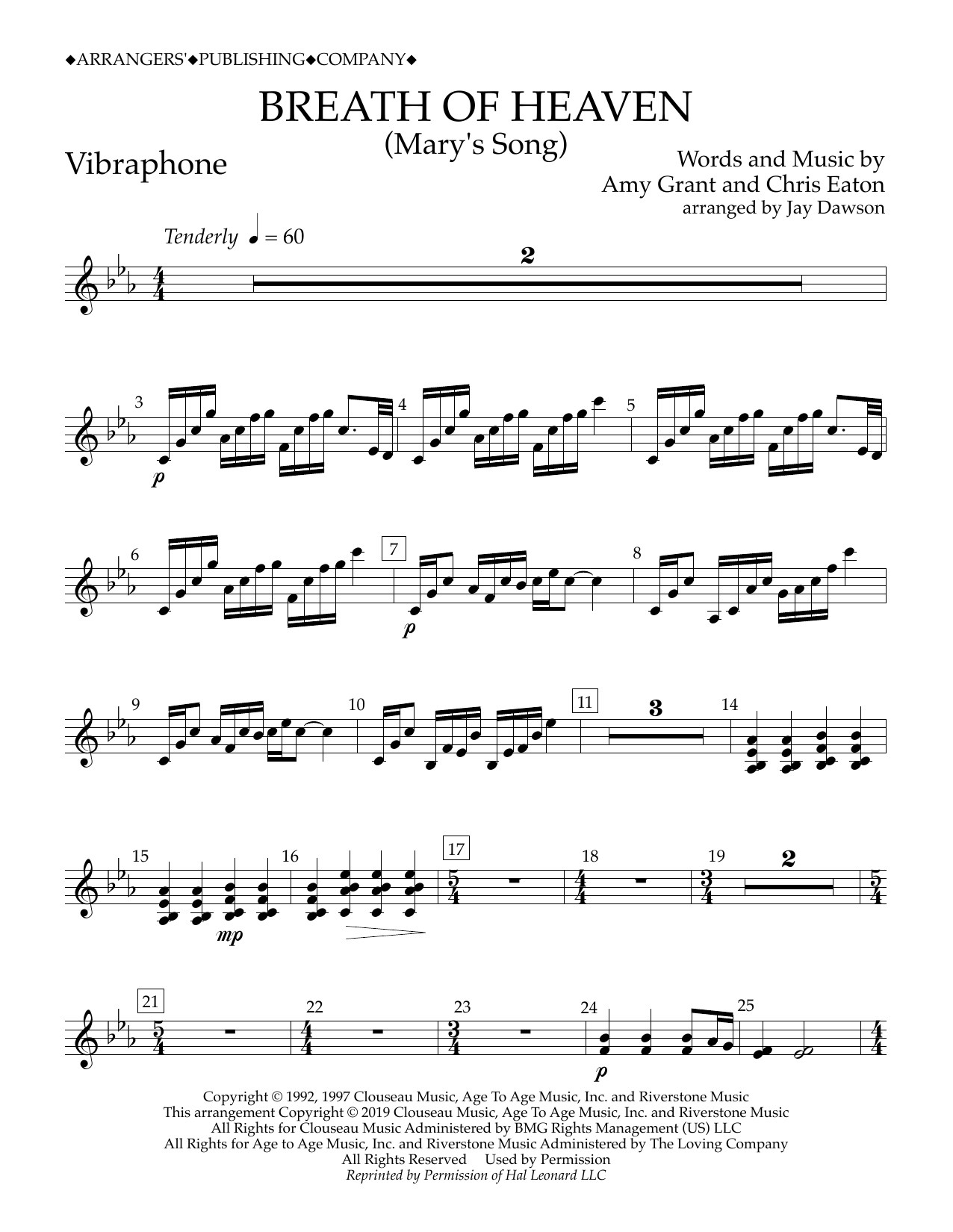 Learn to play Amy Grant Breath of Heaven (Mary's Song) (arr. Jay Dawson) - Vibraphone sheet music for Concert Band in minutes. Price: 5.9900$ Amy Grant Breath of Heaven (Mary's Song) (arr. Jay Dawson) - Vibraphone sheet music notes and chords arranged for Concert Band