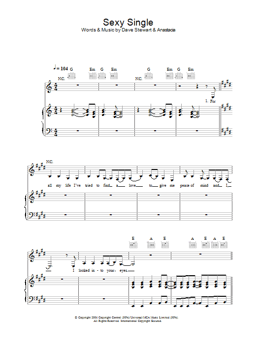 Learn to play Anastacia Sexy Single sheet music for Piano, Vocal & Guitar in minutes. Anastacia Sexy Single sheet music notes and chords. Download Printable PDF.