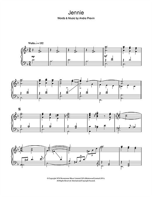 Learn to play André Previn Jennie ('Jennie Churchill' Theme) sheet music for Piano Solo in minutes. André Previn Jennie ('Jennie Churchill' Theme) sheet music notes and chords