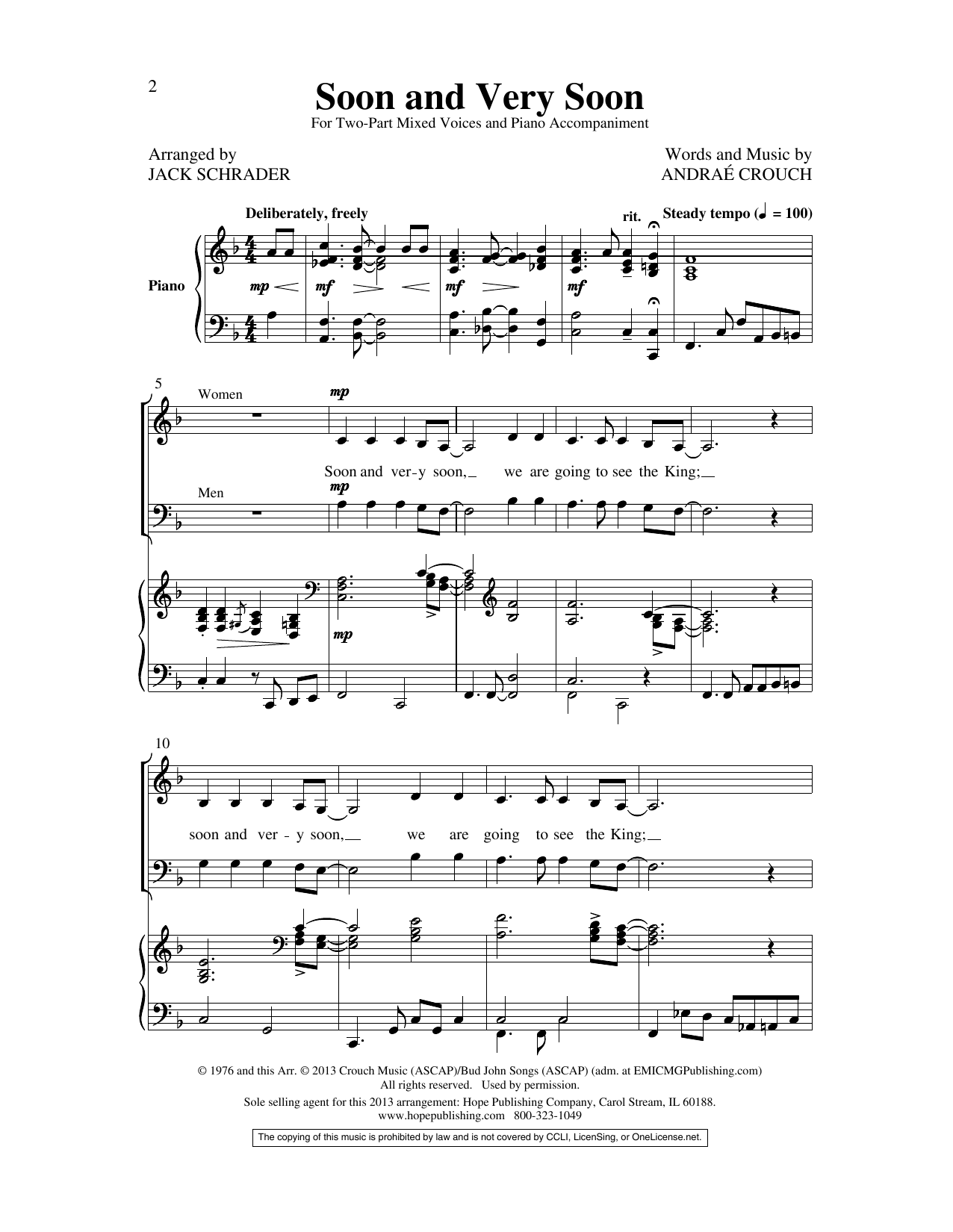 Andrae Crouch Soon and Very Soon (arr. Jack Schrader) sheet music notes and chords. Download Printable PDF.