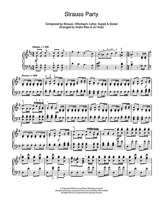 Learn to play Andre Rieu Strauss Party sheet music for Piano Solo in minutes. Andre Rieu Strauss Party sheet music notes and chords. Download Printable PDF.