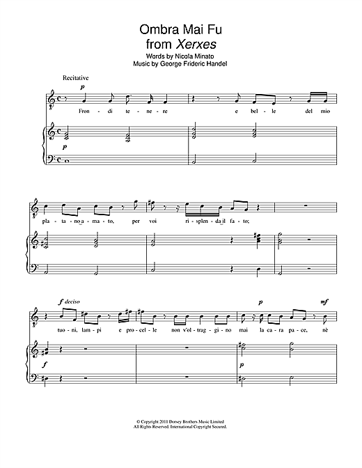 Andrea Bocelli Ombra Mai Fu From Xerxes Sheet Music Pdf Notes Chords Classical Score Piano Vocal Download Printable Sku 112784