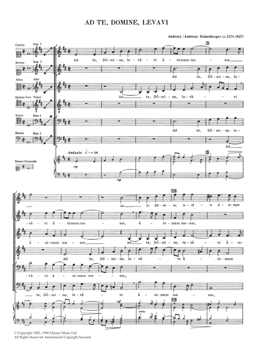 Learn to play Andreas Hakenberger Ad Te, Domine, Levavi sheet music for SATB Choir in minutes. Price: 3.9900$ Andreas Hakenberger Ad Te, Domine, Levavi sheet music notes and chords arranged for SATB Choir
