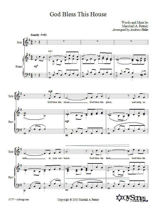 Learn to play Andrew Heller God Bless This House sheet music for SATB Choir in minutes. Price: 3.9900$ Andrew Heller God Bless This House sheet music notes and chords arranged for SATB Choir