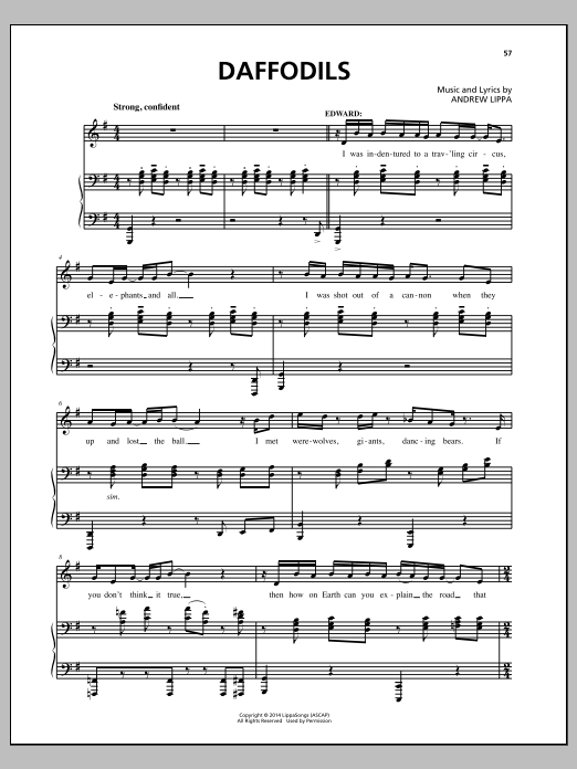 Andrew Lippa Daffodils sheet music notes and chords. Download Printable PDF.