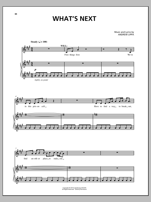 Andrew Lippa What's Next sheet music notes and chords. Download Printable PDF.