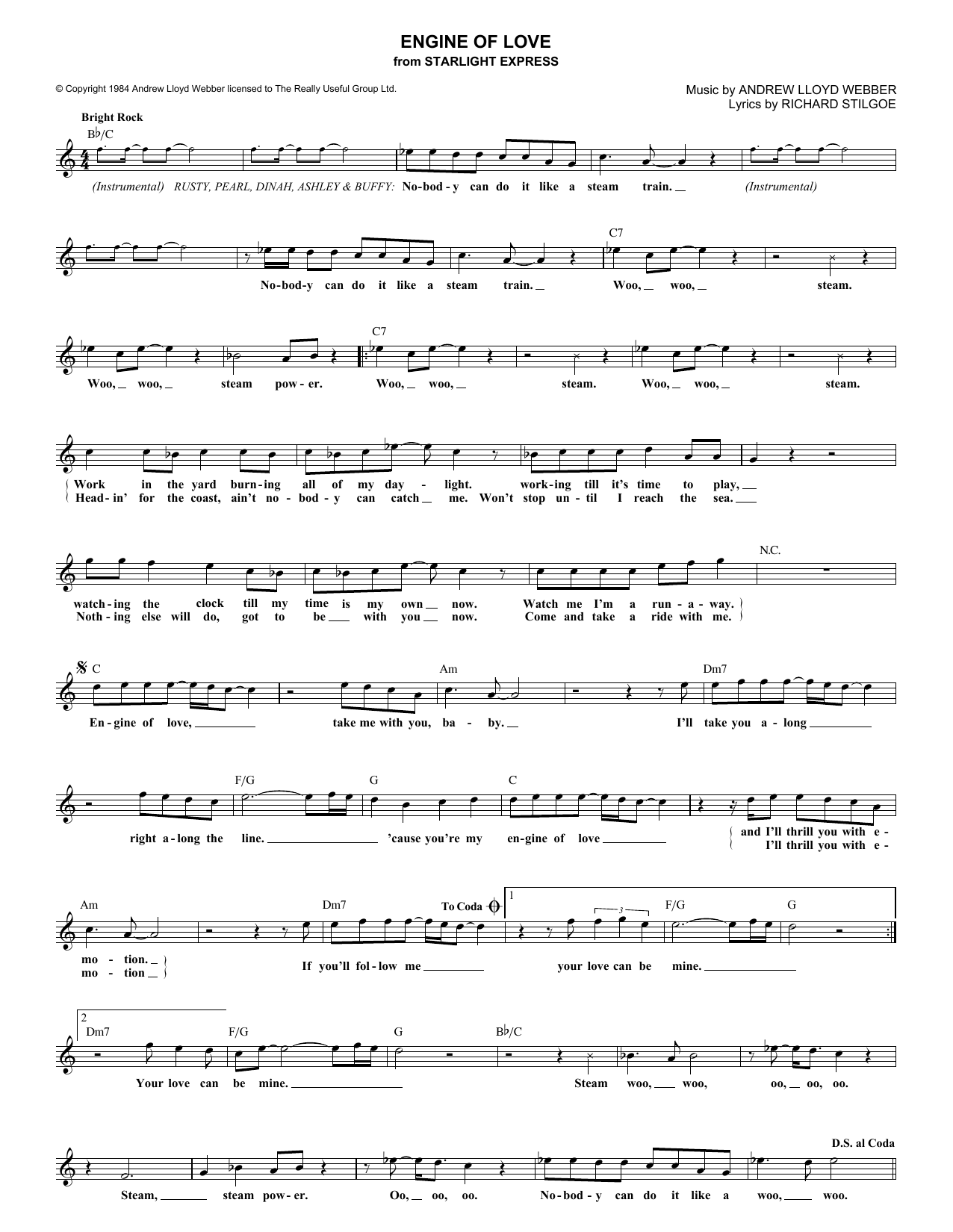 Learn to play Andrew Lloyd Webber Engine Of Love sheet music for Lead Sheet / Fake Book in minutes. Price: 5.9900$ Andrew Lloyd Webber Engine Of Love sheet music notes and chords arranged for Lead Sheet / Fake Book