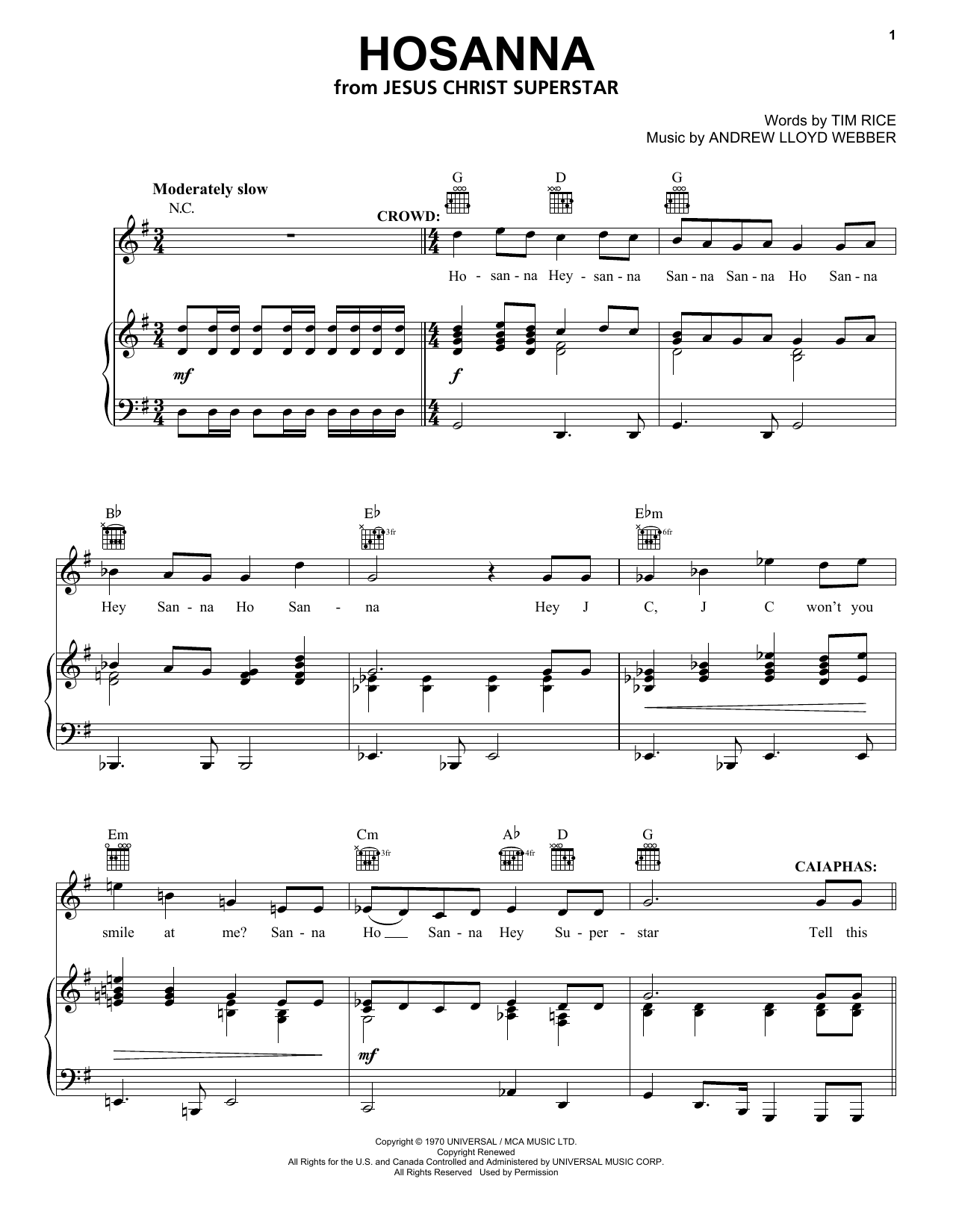 Shout Hosanna sheet music (fake book) (PDF-interactive)