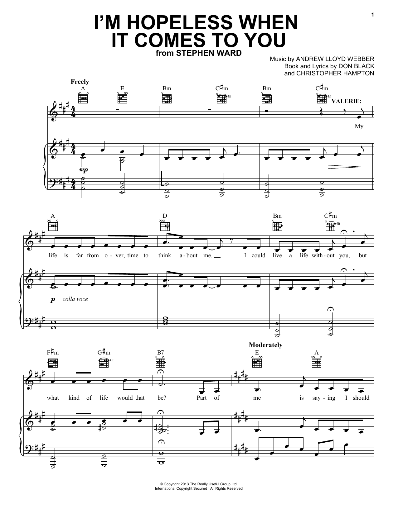 Learn to play Andrew Lloyd Webber I'm Hopeless When It Comes To You sheet music for Easy Piano in minutes. Andrew Lloyd Webber I'm Hopeless When It Comes To You sheet music notes and chords