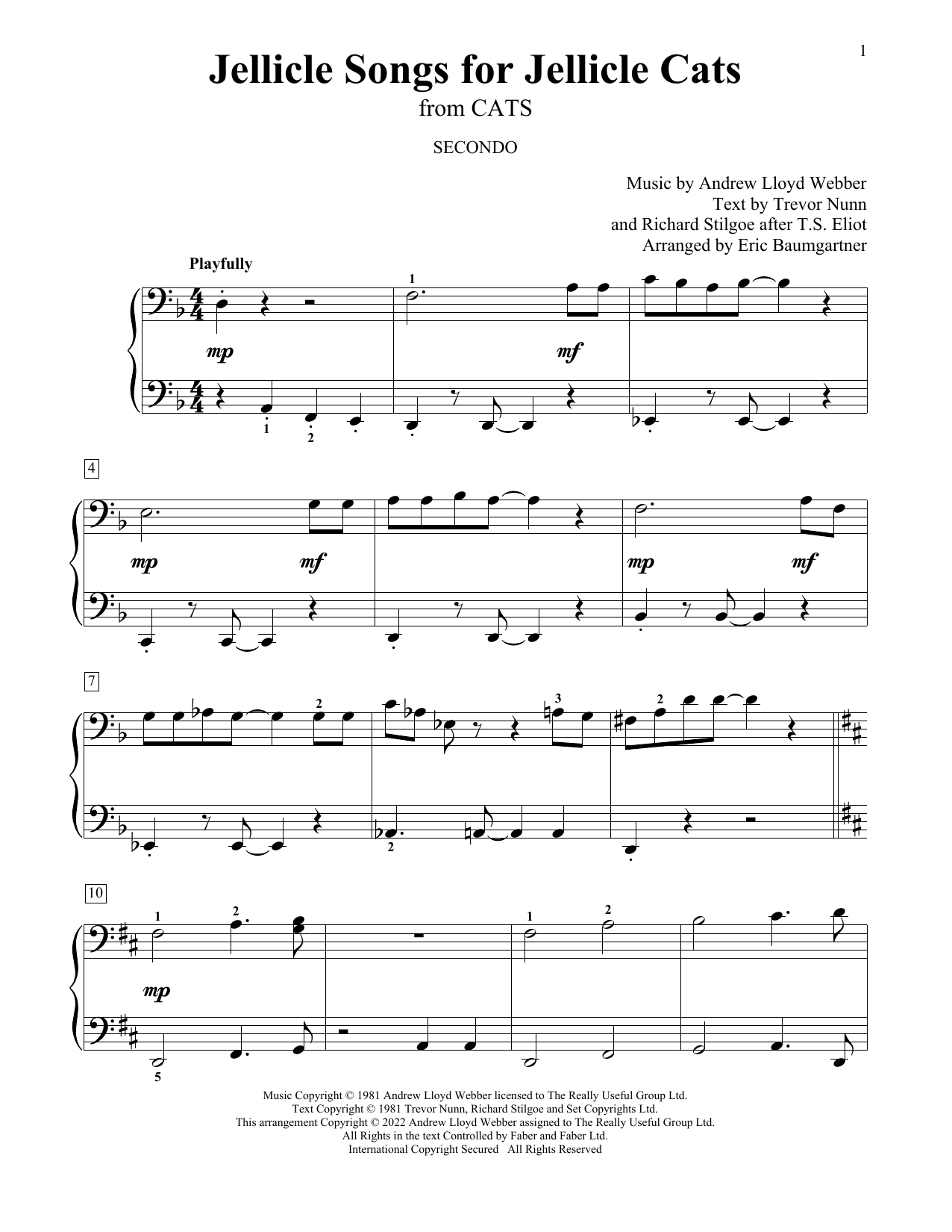 Andrew Lloyd Webber Jellicle Songs For Jellicle Cats (from Cats) (arr. Eric Baumgartner) sheet music notes and chords. Download Printable PDF.