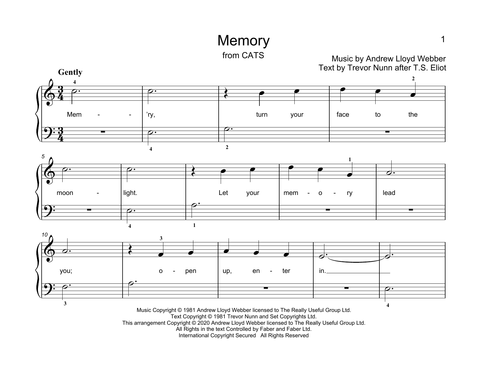 Learn to play Andrew Lloyd Webber Memory (from Cats) (arr. Christopher Hussey) sheet music for Educational Piano in minutes. Price: 6.9900$ Andrew Lloyd Webber Memory (from Cats) (arr. Christopher Hussey) sheet music notes and chords arranged for Educational Piano