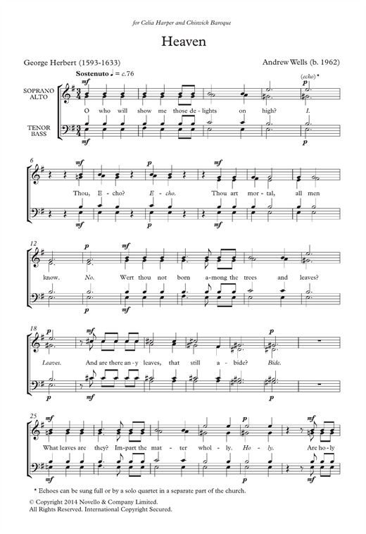 Andrew Wells Heaven sheet music notes and chords. Download Printable PDF.