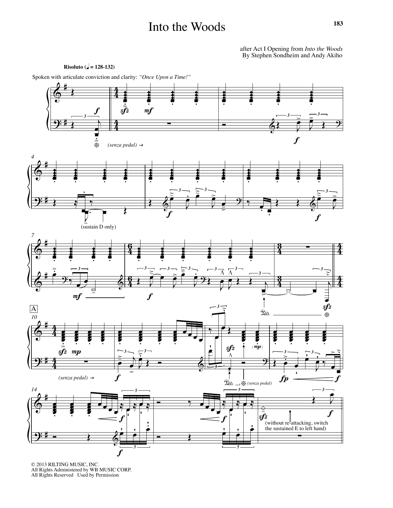 Stephen Sondheim Into The Woods (arr. Andy Akiho) sheet music notes and chords. Download Printable PDF.