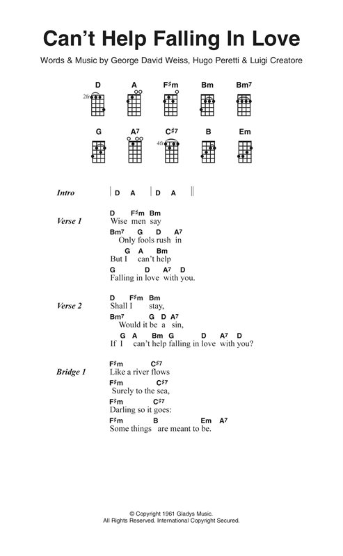 Andy Williams Can't Help Falling In Love sheet music notes and chords. Download Printable PDF.