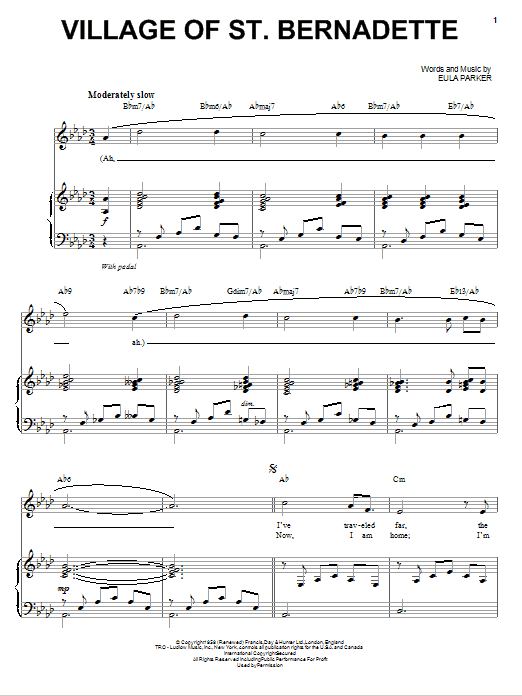 Learn to play Andy Williams Village Of St. Bernadette sheet music for Piano, Vocal & Guitar (Right-Hand Melody) in minutes. Andy Williams Village Of St. Bernadette sheet music notes and chords