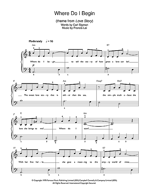 Learn to play Andy Williams Where Do I Begin (theme from Love Story) sheet music for Alto Sax Solo in minutes. Andy Williams Where Do I Begin (theme from Love Story) sheet music notes and chords. Download Printable PDF.