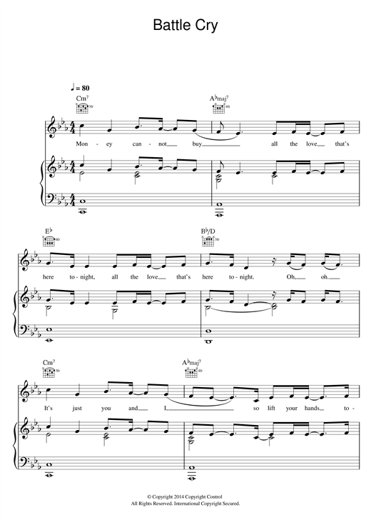 Learn to play Angel Haze Battle Cry (feat. Sia) sheet music for Piano, Vocal & Guitar (Right-Hand Melody) in minutes. Angel Haze Battle Cry (feat. Sia) sheet music notes and chords. Download Printable PDF.