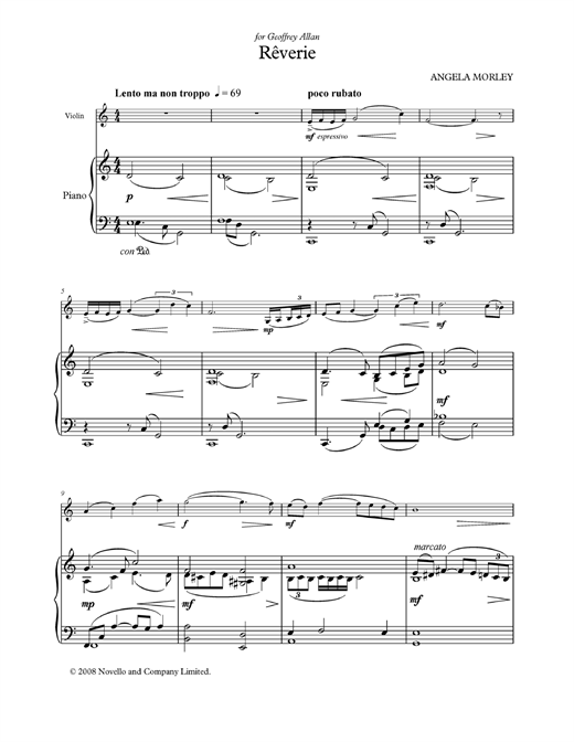 Learn to play Angela Morley Rêverie (score and parts) sheet music for Violin Solo in minutes. Angela Morley Rêverie (score and parts) sheet music notes and chords