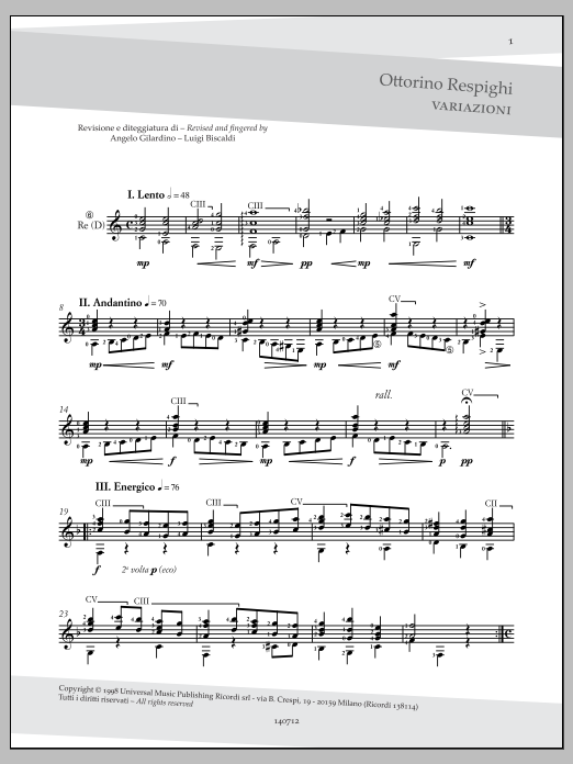 Angelo Gilardino Variazioni (Variations) sheet music notes and chords. Download Printable PDF.