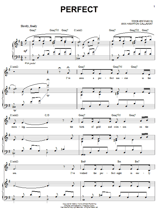 Ann Hampton Callaway Perfect sheet music notes and chords. Download Printable PDF.